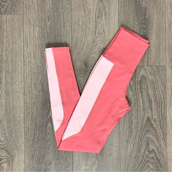 Live The Process Geometric Colorblock High Rise Leggings Pink Size XS - Picture 2 of 16